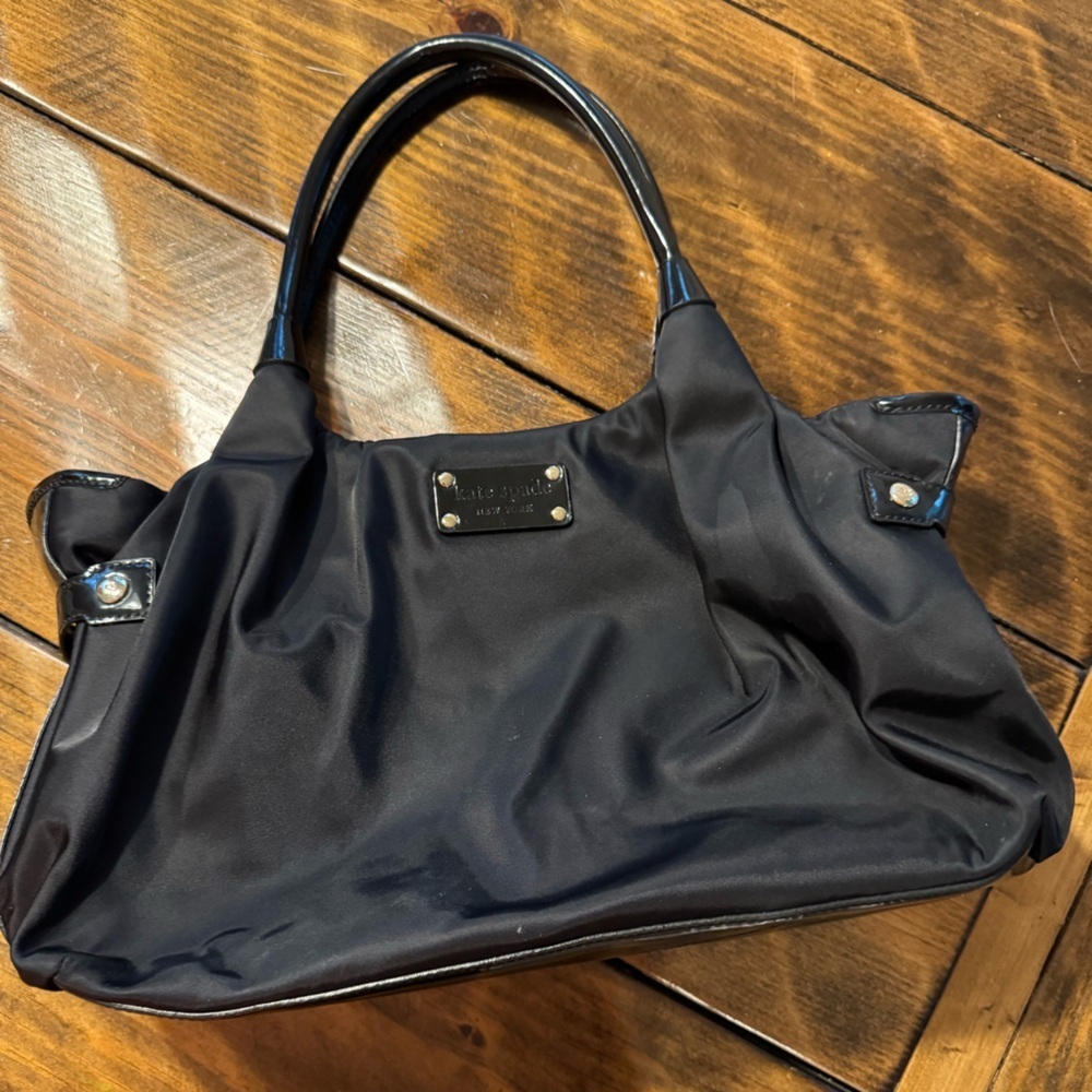 Kate Spade Stevie Nylon and Patent Leather satchel. Black. Light weight. - Picture 1 of 11